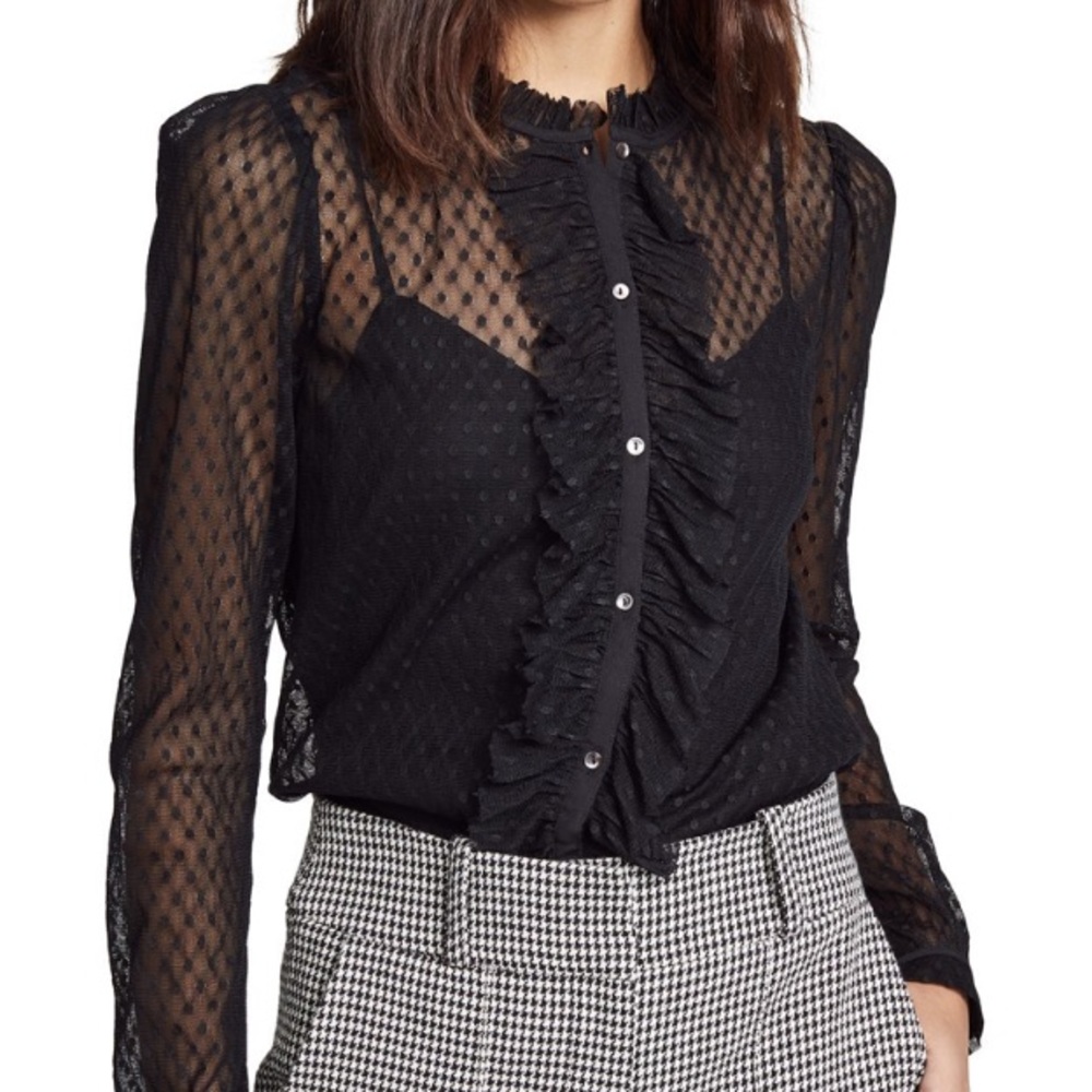 🖤 Black button up joie top